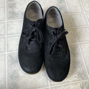 Dansko Shoes Womens 41 US 795 Christina Sneaker 4254100302 Black Leather Lace Up